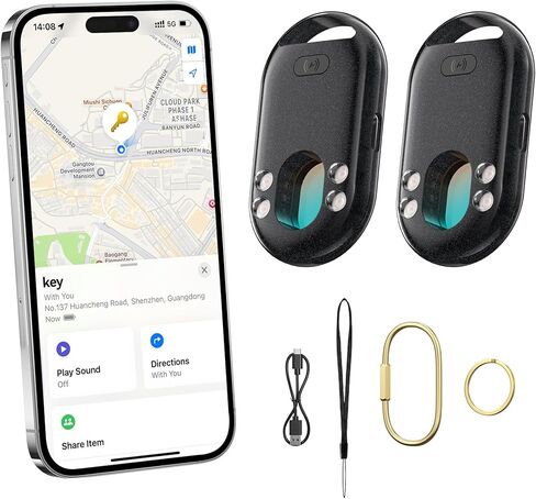 TECKNET 3-in-1 Air Tracker Tag 4-Pack (iOS فقط)، جهاز تعقب بلوتوث ذكي قابل لإعادة الشحن، إنذار 100 ديسيبل واكتشاف الكاميرا المخفية، متوافق مع Apple Find My، مكتشف العناصر للمفاتيح والأمتعة والمحفظة والحيوانات الأليفة in Kuwait