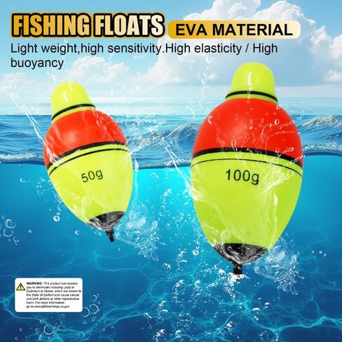 Light-Up EVA Slip Bobbers, Lighted Foam Bobbers Green & Red LED Lights Fishing Floats for Night Fishing with Cell Battery Included in Saudi Arabia