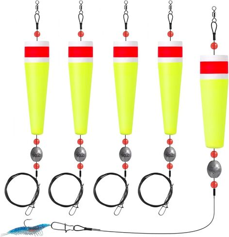 3/4PCS Popping Corks Fishing Bobbers Float Rigs for Saltwater Freshwater Fishing Tackle Weighted Bobbers Size 3IN/4IN/5IN in Saudi Arabia