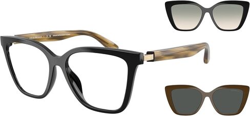 Emporio Armani EA4254U Universal Fit Prescription Eyewear Frames, Shiny Black/Clear, 54 mm in Saudi Arabia