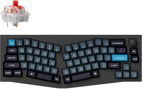 Keychron Q8 Pro 65% Alice Layout لوحة مفاتيح ميكانيكية لاسلكية مخصصة، بلوتوث/سلكية، QMK/VIA قابلة للبرمجة، إضاءة خلفية RGB مريحة من الألومنيوم قابلة للتبديل السريع لنظام التشغيل Mac Windows Linux-White in Kuwait
