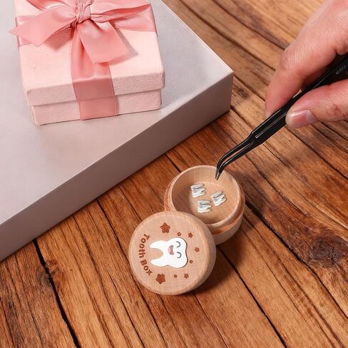 1 Pc 3D Carved Tooth Fairy Box, Wood Tooth Storage Boxs Fairy Holder, Teeth Keepsake Box Cute for Kids' First Lost Teeth Gifts for Birthdays Baby Shower Holiday in Kuwait