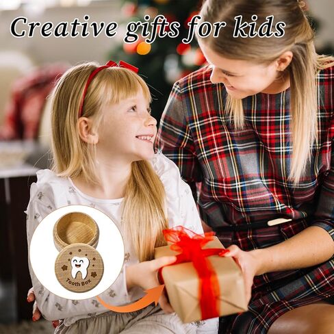 1 Pc 3D Carved Tooth Fairy Box, Wood Tooth Storage Boxs Fairy Holder, Teeth Keepsake Box Cute for Kids' First Lost Teeth Gifts for Birthdays Baby Shower Holiday in Kuwait