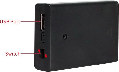 3 حامل بطاريات AA، 3 عبوات بطارية USB محمولة، حزمة بطارية USB 4.5-5 فولت لمصابيح LED حامل صندوق بطارية AA مع مفتاح تشغيل/إيقاف (USB داخلي) in Kuwait