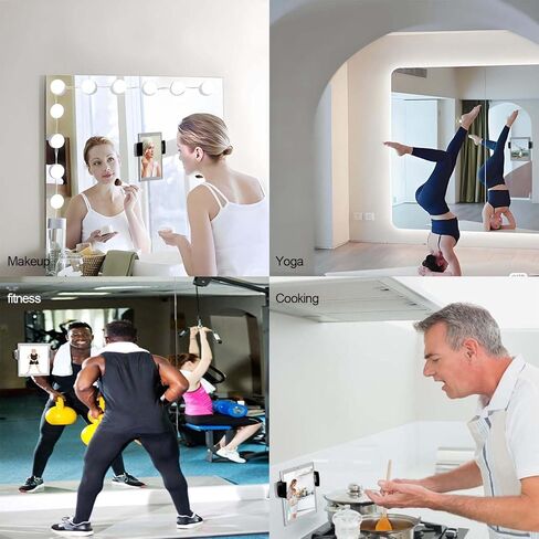 iPad Suction Mount for Tablet Glass Holder for iPad Mirror Mount for Tablet Suction Holder for Pad Glass Stand for iPAD Mirror Stand Pad for Makeup, Yoga, Gym, Kitchen, Tub, Fit 5.5"-12.9" (Dark) in Saudi Arabia