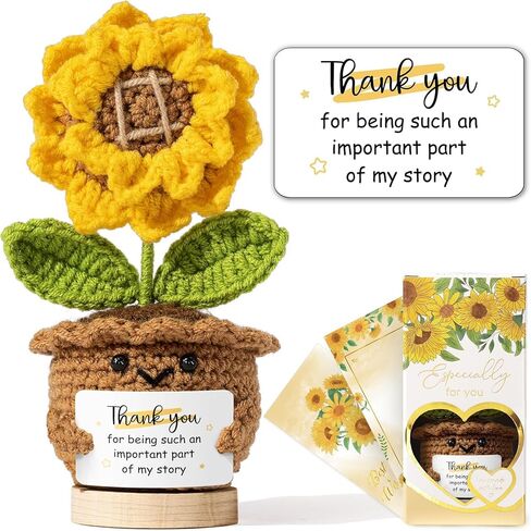 Best Valentines Day Aunt Gifts for Auntie, Birthday Gifts for Aunt from Niece Nephew, Birthday Auntie Xmas Aunts Gift for Auntie, Handmade Emotional Support Crochet Positive Crochet Sunflower Gift in Saudi Arabia