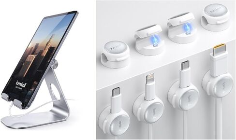 Lamicall Crystal-Clear Cable Clips & Tablet Stand in Saudi Arabia