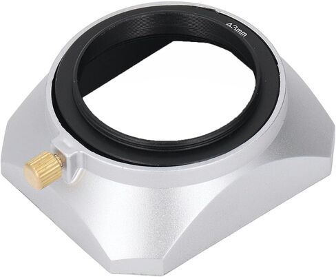 Square Lens Hood, 43mm Aluminum Alloy Matte Finish Interior for Blocking Light with 49mm Front Cover Size, for Cameras in Saudi Arabia