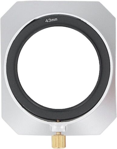 Square Lens Hood, 43mm Aluminum Alloy Matte Finish Interior for Blocking Light with 49mm Front Cover Size, for Cameras in Saudi Arabia