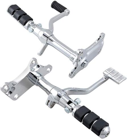 Mid Controls Kit with Foot Pegs, Levers, Linkage, Mounting Accessories Compatible for 2004-2013 Harley Sportster Custom Roadster Low Nightster Forty-Eight Iron Superlow XL1200 XL883, Black in Saudi Arabia