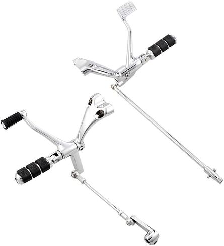 Mid Controls Kit with Foot Pegs, Levers, Linkage, Mounting Accessories Compatible for 2004-2013 Harley Sportster Custom Roadster Low Nightster Forty-Eight Iron Superlow XL1200 XL883, Black in Saudi Arabia