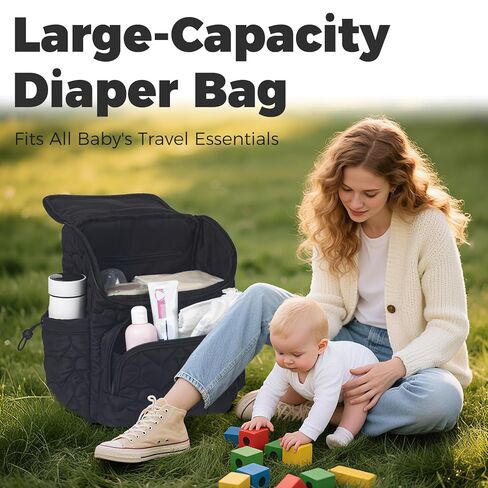 Baby Diaper Bag Backpack, Multifunction Baby Bag for Mom Dad, Large Capacity Diaper Backpack with Changing Pad Stylish Pañaleras para Bebe Stroller Straps, Newborn Baby Essentials Must Haves for Women in Saudi Arabia