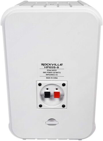 Rockville HP65S-8 500 واط 6.5 بوصة مكبرات صوت مسرح منزلي خارجية/داخلية ثنائية الاتجاه، IPX44 مقاومة للطقس، شواية من الفولاذ المقاوم للصدأ، أطراف زنبركية مطلية بالذهب، 40 هرتز -20 كيلو هرتز، 8 أوم، 6 قطع in Saudi Arabia