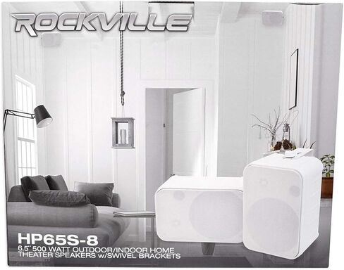 Rockville HP65S-8 500 واط 6.5 بوصة مكبرات صوت مسرح منزلي خارجية/داخلية ثنائية الاتجاه، IPX44 مقاومة للطقس، شواية من الفولاذ المقاوم للصدأ، أطراف زنبركية مطلية بالذهب، 40 هرتز -20 كيلو هرتز، 8 أوم، 6 قطع in Saudi Arabia