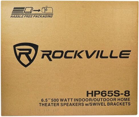 Rockville HP65S-8 500 واط 6.5 بوصة مكبرات صوت مسرح منزلي خارجية/داخلية ثنائية الاتجاه، IPX44 مقاومة للطقس، شواية من الفولاذ المقاوم للصدأ، أطراف زنبركية مطلية بالذهب، 40 هرتز -20 كيلو هرتز، 8 أوم، 6 قطع in Saudi Arabia