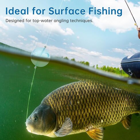 OriGlam 5pcs Fishing Slip Cast Spin Floats, Spin Float Fishing Bobbers, Fillable Plastic Water Balls Bubble Bobber for Topwater Angling (1.57 inch) in Saudi Arabia
