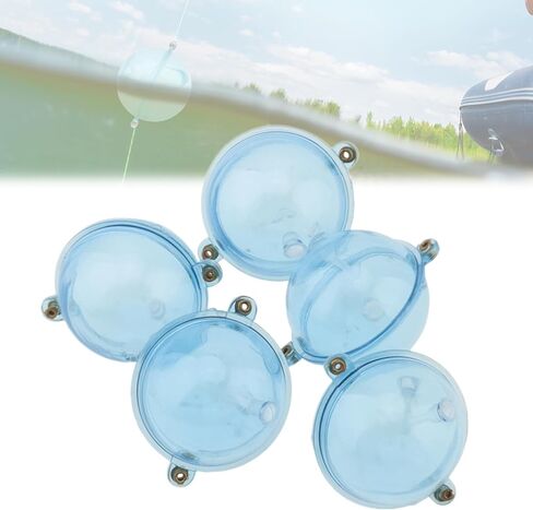 OriGlam 5pcs Fishing Slip Cast Spin Floats, Spin Float Fishing Bobbers, Fillable Plastic Water Balls Bubble Bobber for Topwater Angling (1.57 inch) in Saudi Arabia