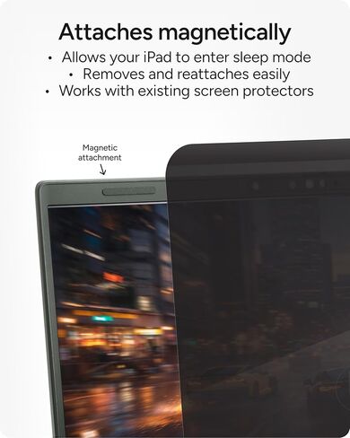 فلتر خصوصية ZAGG لجهاز iPad 13 بوصة Air (M3)/(M2) - فلتر شاشة خصوصية مغناطيسي قابل للإزالة في 4 اتجاهات، لمسة نهائية غير لامعة مضادة للوهج، مقاوم لبصمات الأصابع، تصميم قابل لإعادة الاستخدام وغطاء واقٍ in Saudi Arabia
