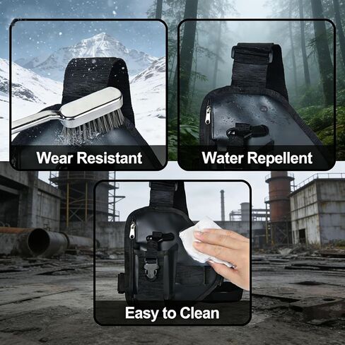 UAYESOK Universal Tactical Chest Rig Radio Pouch Holder, Walkie Talkie Shoulder Harness with Tool Pocket for Hunting, Hiking, Firefighter, Police, Search and Rescue(Black) in Saudi Arabia