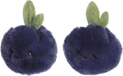 Ebba™ Adorable Precious Produce™ مجموعة خشخيشة وخشخشة التوت الأزرق للأطفال المحشوة - تصميم مشرق وملون - متعة تفاعلية - أزرق 4 بوصات in Saudi Arabia