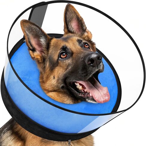 BARKLESS Dog Donut Collar, 2-in-I Inflatable Dog Collars for After Surgery to Stop Licking Wounds, Patented Protective Donut Cone with High Shield for Large Pets (Grey, XL) in Saudi Arabia
