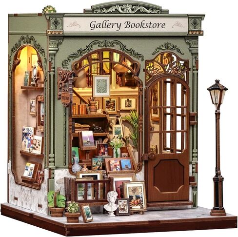 CUTEBEE Book Nook Kit - Japanese Sakura Kimono Shop DIY Dollhouse 3D Wooden Puzzle Booknook for Adults and Teens, Miniature House Bookshelf Decor, Ideal Gift for Family and Friends in Kuwait