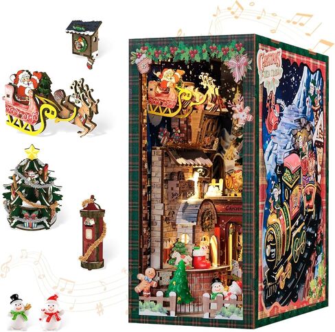 CUTEBEE Book Nook Kit - Japanese Sakura Kimono Shop DIY Dollhouse 3D Wooden Puzzle Booknook for Adults and Teens, Miniature House Bookshelf Decor, Ideal Gift for Family and Friends in Kuwait