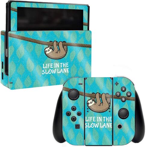 غلاف MightySkins اللامع لجهاز Nintendo Switch - Slow Sloth | لمسة نهائية لامعة واقية ومتينة شديدة اللمعان | سهل التطبيق والإزالة وتغيير الأنماط | صنع في الولايات المتحدة الأمريكية (GL-NISWI-Slow Sloth) in Kuwait