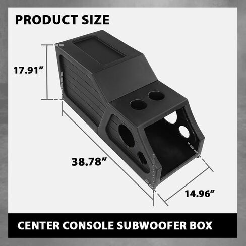 ALLGOOD 12" Center Console Subwoofer Box Compatible with Chevy/GM Crew Cab 2014 2015 2016 2017 2018 Black in Saudi Arabia