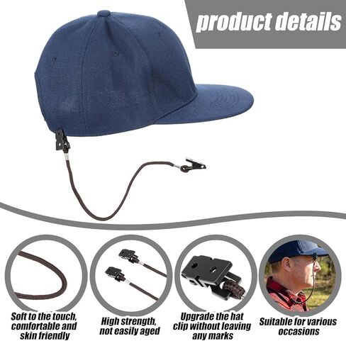 6 Pieces Hat Clips Windproof Hats Strap Clip Keeper Clips Hat-Clip for Wind Adjustable Retainers with Strings Hats Rides for Fishing Keeper Eyewear Holder for Sport Baseball Sailing Outdoor in Saudi Arabia