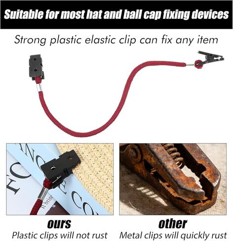 6 Pieces Hat Clips Windproof Hats Strap Clip Keeper Clips Hat-Clip for Wind Adjustable Retainers with Strings Hats Rides for Fishing Keeper Eyewear Holder for Sport Baseball Sailing Outdoor in Saudi Arabia