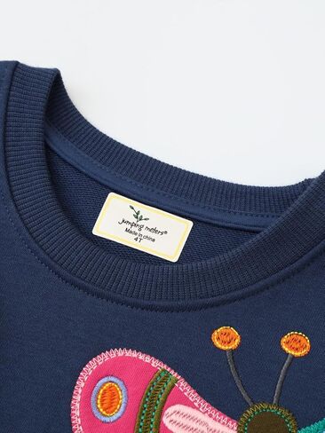 Girls Crewneck Butterfly Sweatshirt Baby Fleece Long Sleeve Pullover Sweater Kids Fall Winter Warm Shirts Clothes in Saudi Arabia