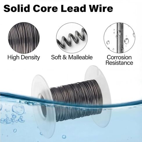 Soulchen 4 Rolls Fly Fishing Lead Wire Set 0.02"/0.03"/0.035''/0.04" Fly Tying Wire Standard Lead Material Suitable for Stream Trout Fishing Saltwater Coastal Angling in Saudi Arabia