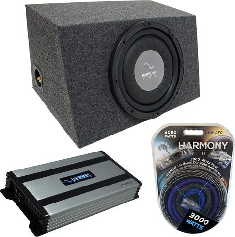 Harmony Audio HA-A152 مضخم صوت فردي 15 بوصة حزمة صندوق فرعي HA-A800.1 أمبير ستيريو سيارة عالمي هاتشباك مختوم in Kuwait