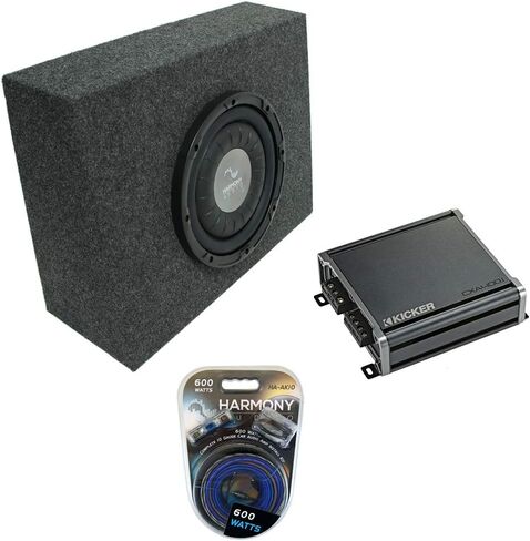 Harmony Audio HA-F124 سلسلة صوت مسطحة عالمية للسيارة مقاس 12 بوصة 800 وات مضخم صوت فردي 4 أوم، طقم تثبيت مضخم صوت HA-AK8 8 قياس 900 وات وعلبة فرعية 112 شاحنة in Kuwait