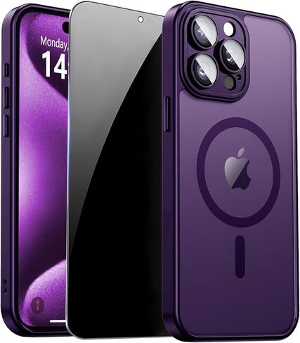 حافظة لهاتف iPhone 17 Pro Max شفافة، حافظة مغناطيسية لهاتف iPhone 17ProMax مع واقي شاشة للخصوصية متوافقة مع حافظة الهاتف النحيفة المقاومة للصدمات MagSafe لهاتف 17 Pro Max، شفافة. in Kuwait