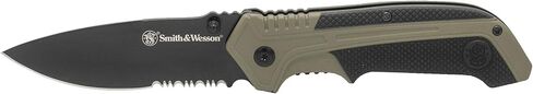 Smith & Wesson Nylon Black 6in High Carbon S.S. Folding Knife with 2.75in Tanto Point Blade and Glassfilled Nylon Handle for Outdoor Survival in Kuwait