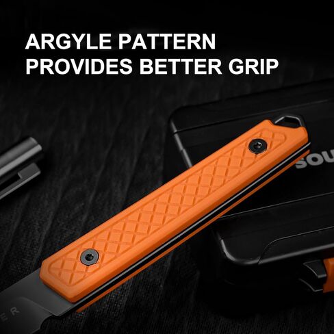 Kizer Kwaiken Fixed Blade Knife, 3.94" D2 Steel Hunting EDC with Orange G10 Handle, Survival Knife with Adjustable Sheath for Hiking Camping Outdoor Knives 1066A2 in Saudi Arabia