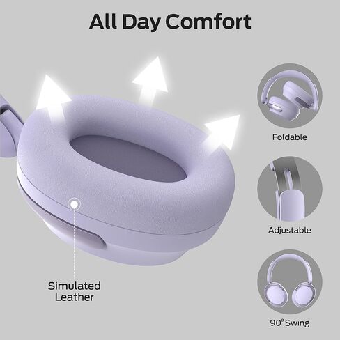Monster Persona 3rd ANC Active Noise Canceling Headphones, Wireless Bluetooth 5.4 Over-Ear Headphones with 6 Mics, 70H Playtime and 3 EQ Modes, Deep Bass, Foldable Comfort Design for Travel, Purple in Saudi Arabia