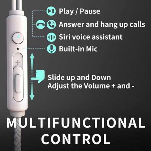 سماعات رأس أنبوبية USB-C | سماعات أذن سلكية مضادة للإشعاع خالية من EMF مع ميكروفون لحماية السمع | صوت عالي الدقة ومكالمات واضحة | التحكم في مستوى الصوت، محول USB C لأجهزة iPhone 15 وAndroid والكمبيوتر المحمول in Kuwait