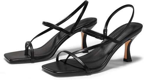 صنادل حريمي بكعب هريرة من Coutgo، صنادل مربعة مفتوحة من الأمام، شباشب Slingback، صنادل رفيعة، أحذية الحفلات in Saudi Arabia