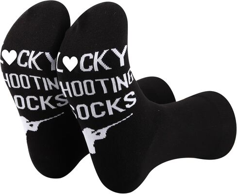 GJTIM 2 Pairs Clay Pigeon Shooter Gift Shooting Range Gift Skeet Shooting Present Lucky Shooting Men's Socks for Shooters in Saudi Arabia