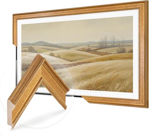 إطار تلفزيون ذهبي عتيق لأجهزة تلفزيون Samsung The Frame & PRO (يناسب 2021-2025، 32-85 بوصة)، TCL NXTVISION، HISENSE CanvasTV، سهل التركيب، ملاءمة دقيقة، جودة مصنوعة يدويًا (Hisense CanvasTV، 65 بوصة) in Kuwait