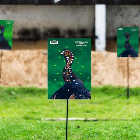 Turkey Targets for Shotgun Patterning, 15PCS 12"x17" Splatter Target Stickers for Turkey Shooting Practice, Pre-Game Realistic Animal Target Self-Adhesive Reactive Paper Stickers for Practice in Saudi Arabia