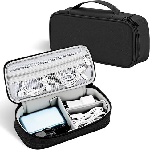 Electronics Organizer Travel Case, 1.95L Waterproof Portable Accessories Pouch with Organized Compartments for Cables, Chargers(Navy Blue) in Saudi Arabia