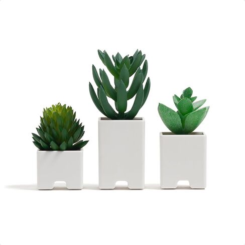 U Brands Adhesive Faux Succulent Cord Organizers, Set of 3, Kitchen Gadgets Cable Management, Office Desk Accessories, Office Supplies, Assorted Colors in Kuwait