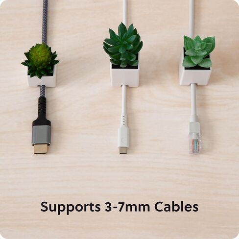 U Brands Adhesive Faux Succulent Cord Organizers, Set of 3, Kitchen Gadgets Cable Management, Office Desk Accessories, Office Supplies, Assorted Colors in Kuwait