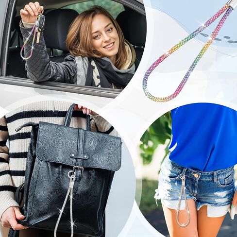 4 Pcs Luxury Diamond Phone Wrist Strap, Bling Rhinestone Keychain Wristlet for Phone Case Glitter Straps Wrist Lanyard for Wallet Credit Card Holder Women Charms Strap in Kuwait