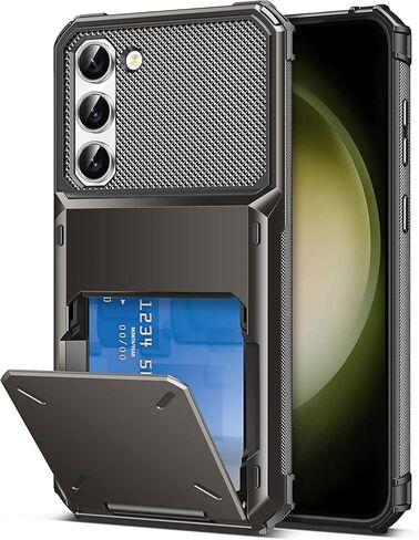 COOYA لهاتف Samsung S23+ حافظة محفظة 5 حامل لبطاقة الائتمان، غطاء قلاب لهاتف Galaxy S23+ محفظة، جيب خلفي، طبقة مزدوجة واقية من المطاط الصلب لهاتف Samsung Galaxy S23 Plus 6.6 برونزي جونميتال in Kuwait