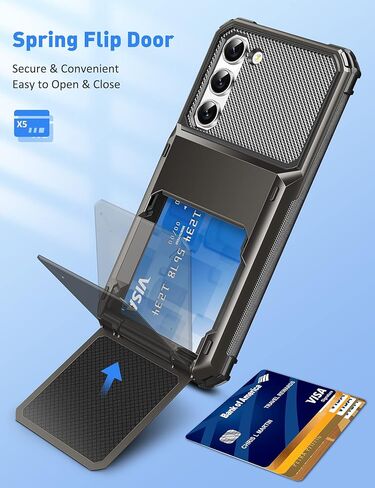 COOYA لهاتف Samsung S23+ حافظة محفظة 5 حامل لبطاقة الائتمان، غطاء قلاب لهاتف Galaxy S23+ محفظة، جيب خلفي، طبقة مزدوجة واقية من المطاط الصلب لهاتف Samsung Galaxy S23 Plus 6.6 برونزي جونميتال in Kuwait